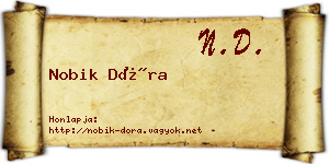 Nobik Dóra névjegykártya